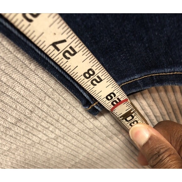 Madewell Denim Jeans Size 35T 10"High Rise Skinny Dark Distressed - Picture 11 of 16